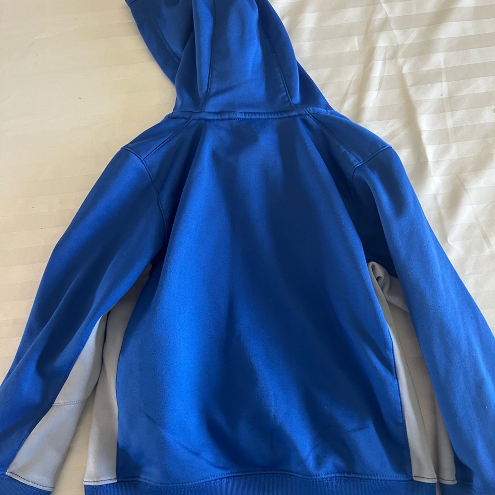 Nike Therma-fit Hoodie Boy's Sz 7 Blue/Gray Sweatshirt Long Sleeve Poly Youth - Picture 3 of 3